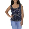 R & M Richards Plus Womens Mesh Embellished Tank Top In Blue