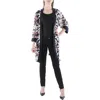 R & M Richards Plus Womens Mesh Printed Duster Blazer In Multi