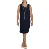 R & M Richards Plus Womens Metallic Knee-length Shift Dress In Blue