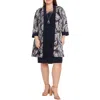 R & M Richards Plus Womens Printed Knee Length Two Piece Dress In Multi