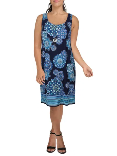 R & M Richards Plus Womens Printed Knee-length Shift Dress In Multi