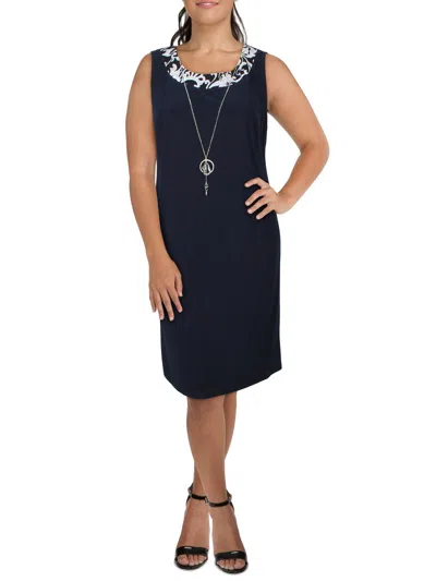 R & M Richards Plus Womens Printed Knee-length Shift Dress In Multi