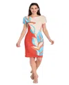 R & M Richards Women's Colorblocked Placement-print Sheath Dress In Multi