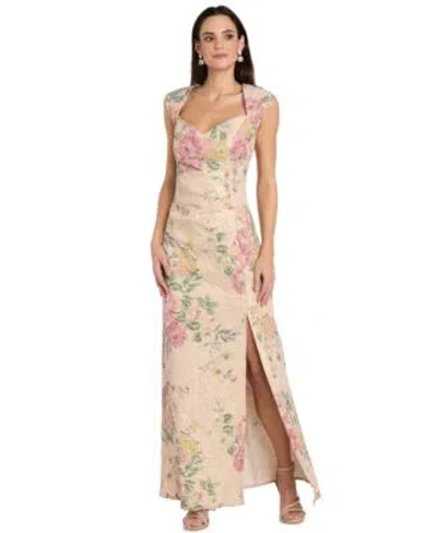 R & M Richards R M Richards Womens Lace Sweetheart Neck Gown In Pink