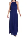R & M Richards Rhinestone Capelet Long Evening Dress In Electric Blue In Blue
