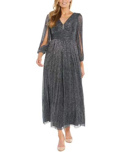 R & M Richards Rm Richards Crinkle Pleated Maxi Dress