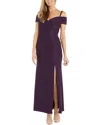 R & M Richards Rm Richards Pleated Glitter Gown