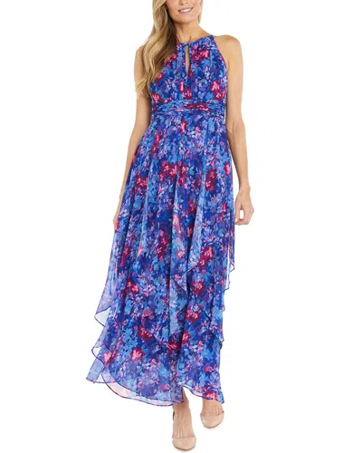 R & M Richards Rm Richards Printed Chiffon Halter Dress
