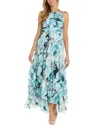R & M Richards Rm Richards Printed Chiffon Halter Dress