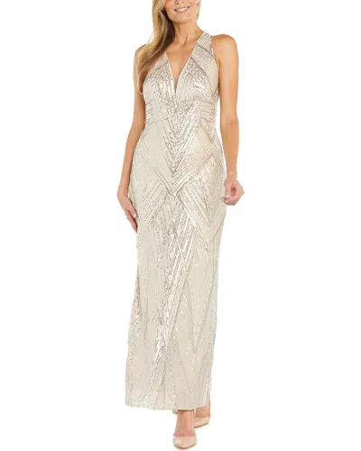 R & M Richards Rm Richards Sequin Geometric Gown