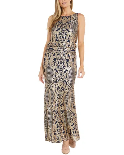 R & M Richards Rm Richards Sequin Sleeveless Blouson Dress