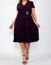 R & M Richards Plus Size Cascade Dress In Pink