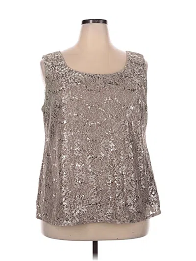 Pre-owned R & M Richards Sleeveless Blouse In Gold