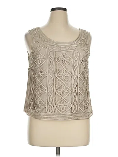 Pre-owned R & M Richards Sleeveless Blouse In Tan