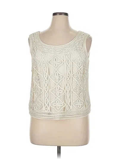 Pre-owned R & M Richards Sleeveless Blouse In White