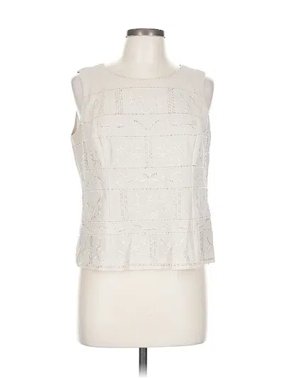 Pre-owned R & M Richards Sleeveless Blouse In White