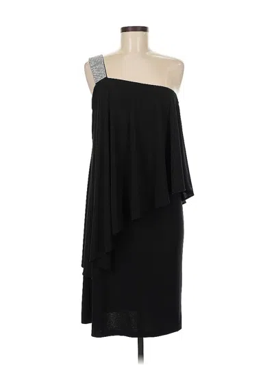 Pre-owned R & M Richards Sleeveless Top Black One Shoulder Neckline Tops