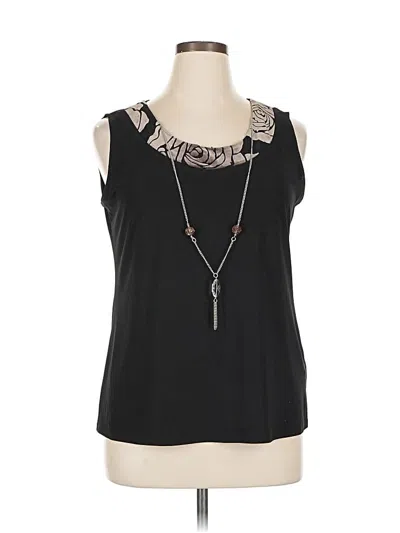 Pre-owned R & M Richards Sleeveless Top Black Scoop Neck Tops