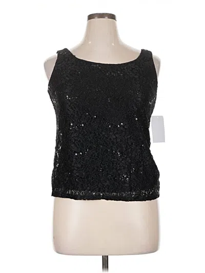 Pre-owned R & M Richards Sleeveless Top Black Scoop Neck Tops