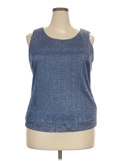 Pre-owned R & M Richards Sleeveless Top Blue Boatneck Tops