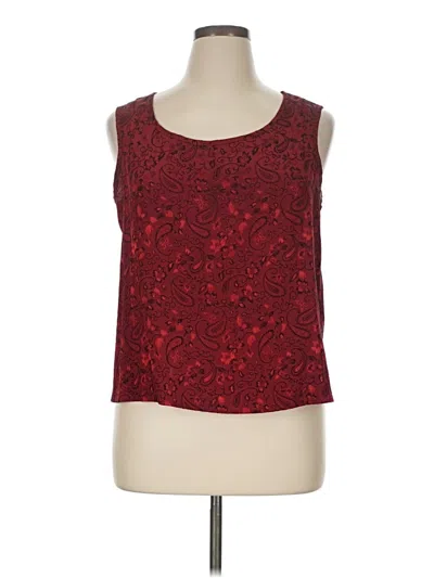 Pre-owned R & M Richards Sleeveless Top Burgundy Scoop Neck Tops