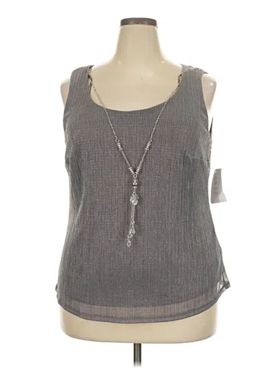R & M Richards Sleeveless Top Gray Scoop Neck Tops