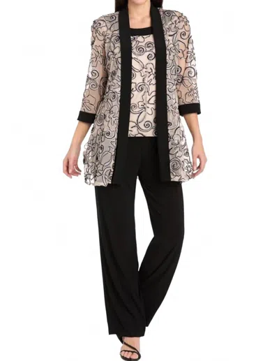 R & M Richards Two-piece Special Occasion Pant Set In Black Blush
