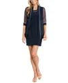 R & M Richards Embellished Two-piece Pants Set In Navy In Navy
