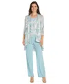 R & M Richards Women's 3-pc. Metallic Jacquard Jacket, Tank Top & Pant Set