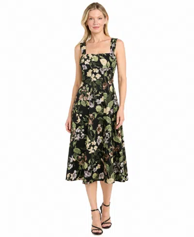 R & M Richards Women's Cotton Midi Dress In Multi