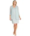 R & M Richards Women's Embellished-neck Jacket Dress In Sage