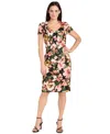 R & M Richards Petite Floral-print Short-sleeve Dress In Multi