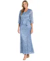 R & M Richards Women's Glitter Lace Gown & Jacket In Blue