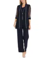 R & M Richards Women's Layered-look Top & Pants In Navy