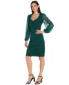R & M Richards Women's Long-sleeve Sheath Dress In Green