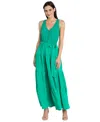R & M Richards Women's Mixed-media Tiered Maxi Dress In Multi