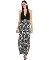 R & M Richards Women's Printed Halter Maxi Dress In Multi