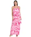 R & M Richards Women's Printed Tiered Chiffon Dress In Multi