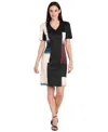 R & M Richards Women's Scuba Placement Colorblock Sheath Dress In Black