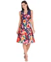R & M Richards Women's Sleeveless Fit & Flare Dress In Multi