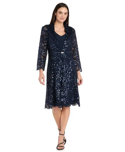 R & M Richards Women's V-neck Dress In Black