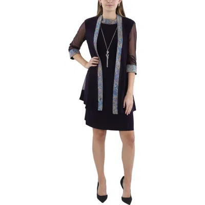 R & M Richards Womens 2pc Jacket Set Shift Dress In Pink