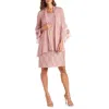 R & M Richards Womens 2pc Lace Sheath Dress In Pink