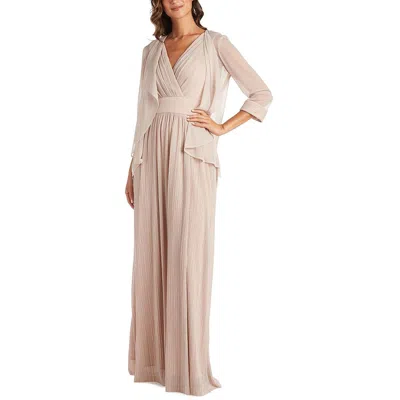 R & M Richards Womens 2pc Metallic Evening Dress In Neutral