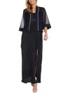 R & M Richards Womens 2pcs Full Length Evening Dress In Silver