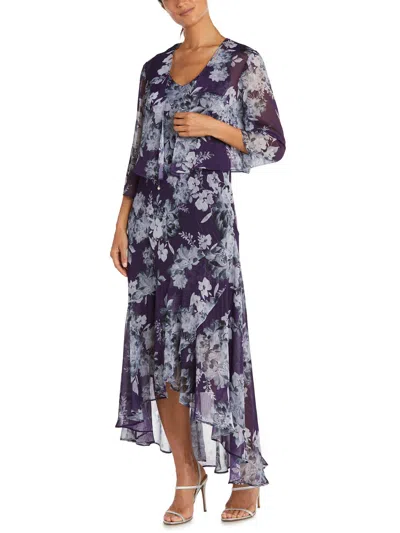 R & M Richards Womens 2pcs Hi-low Maxi Dress In Purple