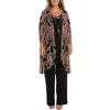 R & M Richards Womens 3pc Pants Open-front Blazer In Multi