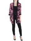 R & M Richards Womens Chiffon Sheer Duster Blazer In Multi