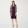 R & M Richards Womens Circles Jacket Dress With Removable Necklace In Multi