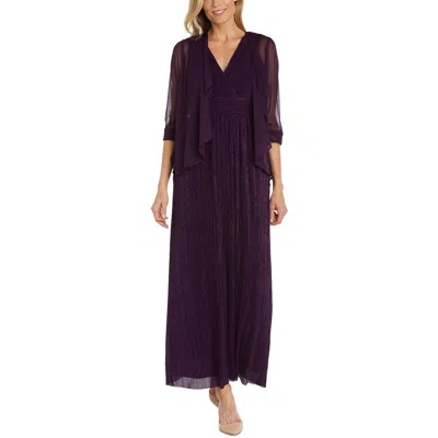 R & M Richards Womens Contrast Trim Sheer Duster Blazer In Pink